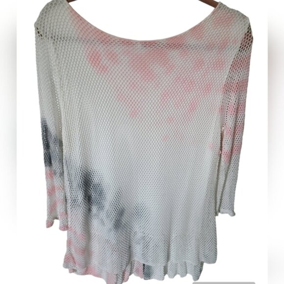 PINK Sheer Embroidered Italian Made Top Size Small - Picture 2 of 9